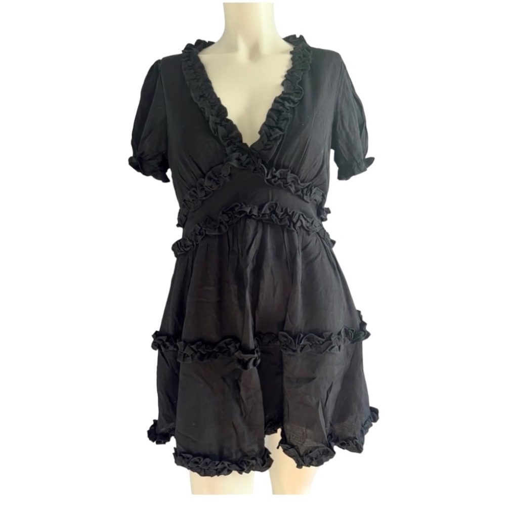 Trixxi Short Black Ruffle Dress